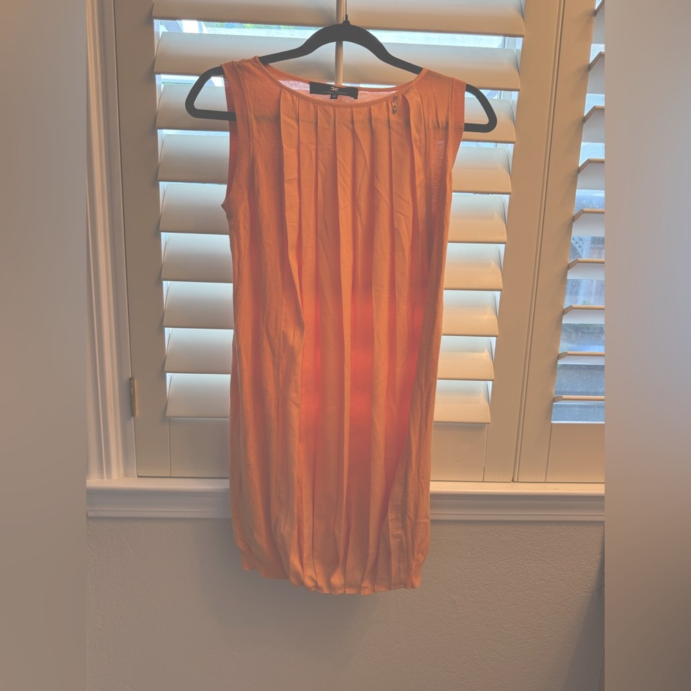 Elisabetta Franchi Italian Designer Peach Sleeveless Cocktail Dress Sz 6
